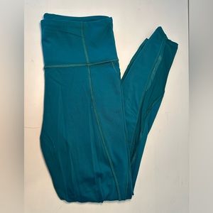 Athleta Women's Mid-Rise Leggings w/pockets. Teal Green. Size Small.